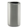 Safco 14 gal Oval Cylinder Waste Receptacles, Silver, Open Top, Steel 9921SL
